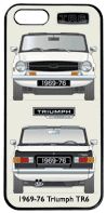 Triumph TR6 1969-76 White (disc wheels) Phone Cover Vertical